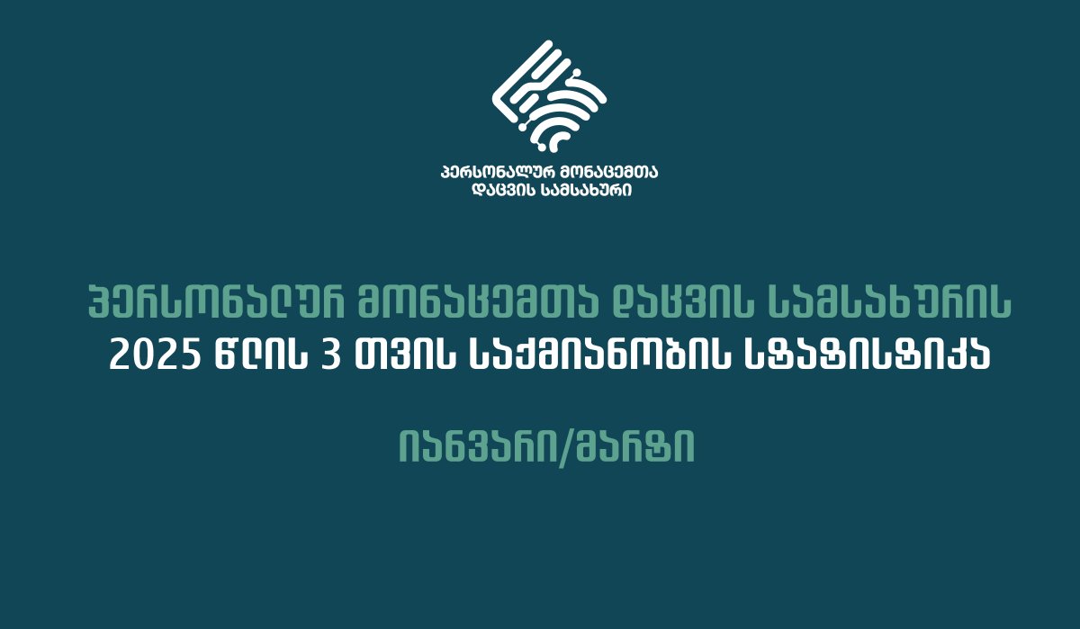 სამსახურმა 2025 წლის 3 თვის საქმიანობის ანგარიში გამოაქვეყნა